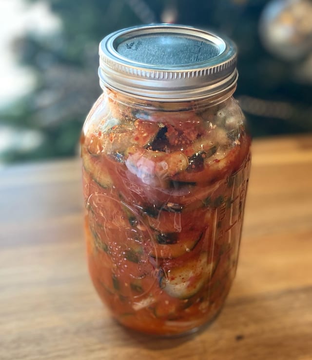 Cucumber kimchi.